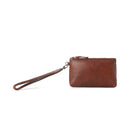 Zidana Ethel Mini Vegetable Tanned Leather Wristlet - Redwood