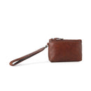 Zidana Ethel Mini Vegetable Tanned Leather Wristlet - Redwood