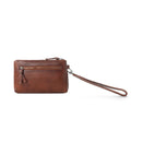 Zidana Ethel Mini Vegetable Tanned Leather Wristlet - Redwood