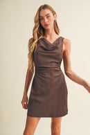 Draped Suede Dress