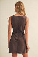 Draped Suede Dress