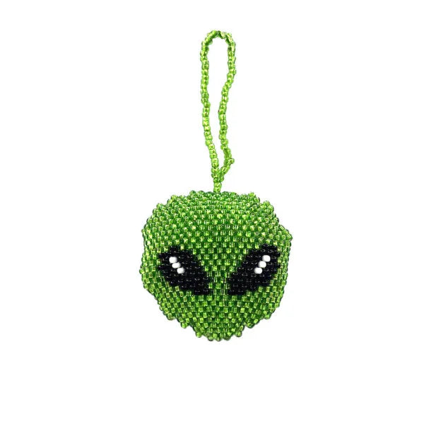 Seed Bead Alien Head Ornament