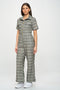 Bee Mushroom Print Overall Jumpsuit