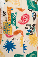 Colorful Groovy Graphics Print Skirt Overalls