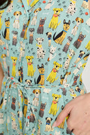 Colorful Multi Dog Print Dress