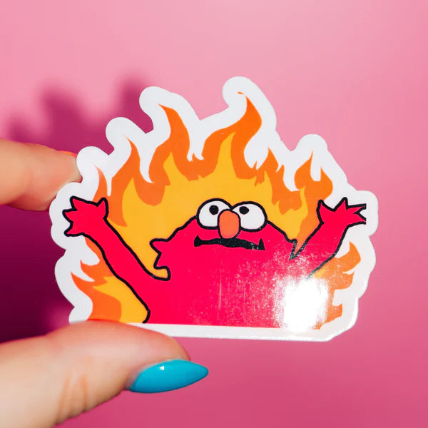 Elmo On Fire Sticker