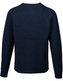 Men's Ribbed Wool Crewneck Sweater - Navy