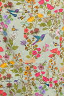 Floral Hummingbird Print Short Overalls