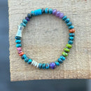 Turquoise Bracelet with a Thai Silver Barrel Bead