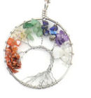 7 Chakra Tree Necklace - Silver