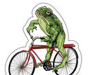 Frog On Bike Sticker