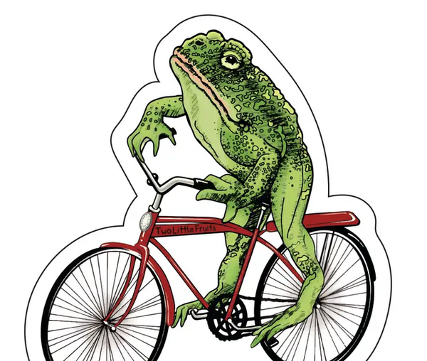 Frog On Bike Sticker