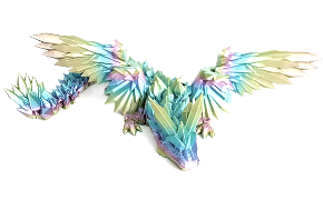 3D Printed Pastel Crystal Dragon