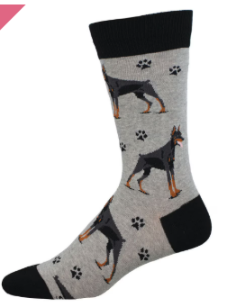 Doberman Men's Socks - Grey