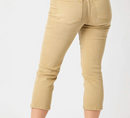 Mid Rise Khaki Dyed Capri