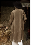 Western Faux Suede Duster Coat