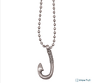Antique Silver Ball Chain with Fish Hook Necklace