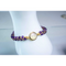 Adjustable Amethyst with Moonstone accent woven bracelet