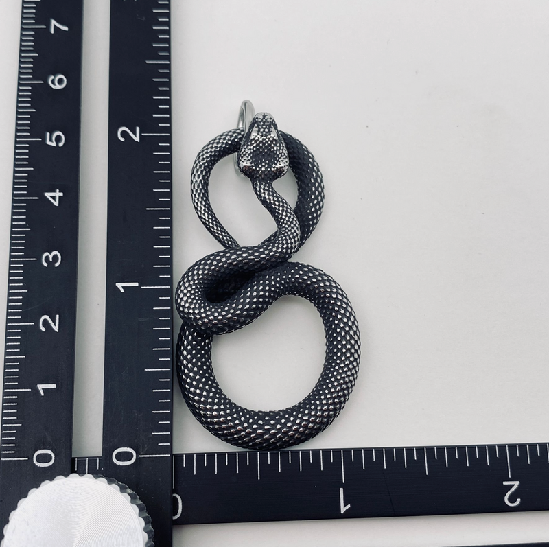 Blackening Stainless Steel Snake Pendant