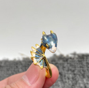 Blue and Pink Star Dragon Adjustable Ring