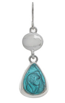 Silver Green Epoxy Raindrops Earring