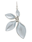 Silver Grey Wash Half Flower Leaves Earring