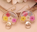 Multicolor Mushroom Dried Flower Earrings