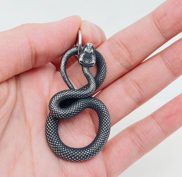 Blackening Stainless Steel Snake Pendant