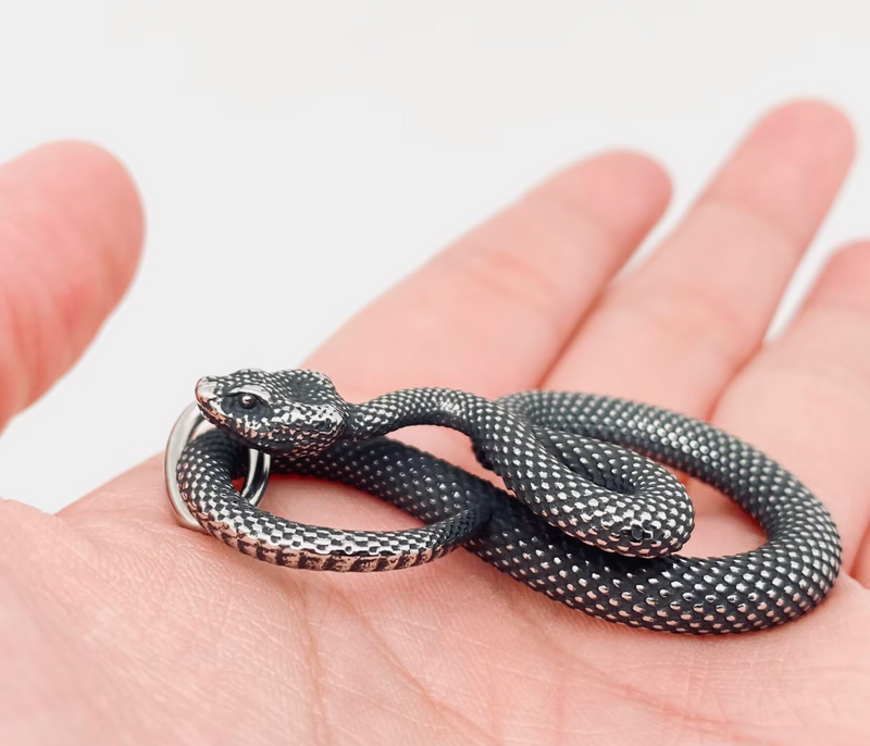 Blackening Stainless Steel Snake Pendant