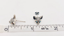 Sterling Silver Blue Eye Cat's Head Stud Earrings