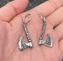 Celtic Knot Axe Stainless Steel Huggie Earrings