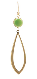 Bead Top Open Ellipse Earring