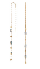 Faceted Bead Gold Threader Earring