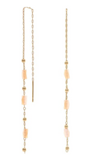 Faceted Bead Gold Threader Earring
