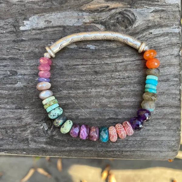 Sunset of the South Silver Stretch Bracelet