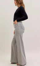 Judy Blue High Waisted Retro Grey Wide Denim