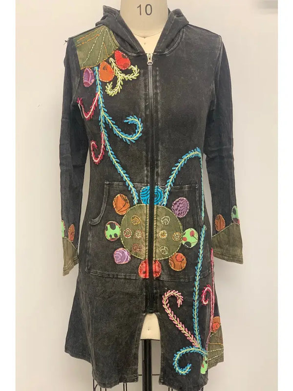 Tie Dye Embroidered Jacket