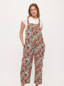 Vintage Floral Aviary Tapestry Overalls