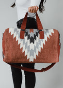 Rust, Cream & Gray Aztec Duffel