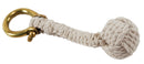 Monkey Fist White & Blue Rope Keychain