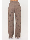 Cat Whiskers Print Flare Pant