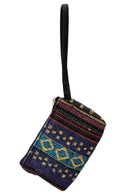 Navajo Baja Tribal Double Zipper Coin Purse Pouch