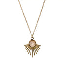 Sunburst Pendant with Faceted Semi-Precious Stone