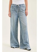 Judy Blue High Waisted Palazzo Featherweight Jeans with Drawcord