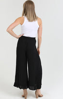 Ruffle Hem Wide Leg Drawstring Pants