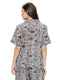 Button Up Blouse Mushroom Print Striped