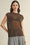 High Neck Sleeveless Sweater Top- Ash Brown