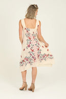 V Neck Hanky Hem Midi Dress