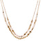 Double Chain Necklace with Crystal and Semiprecious Beads