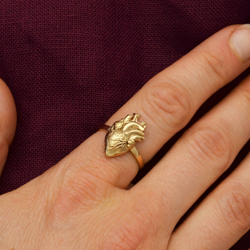 Anatomical Heart Ring - Bronze